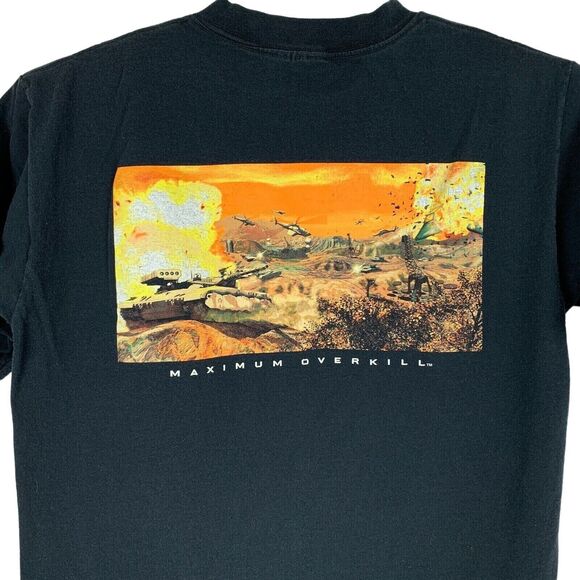Vintage Comanche Maximum Overkill T Shirt Mens Large Video Gamer 90s Tee Black - Picture 1 of 8